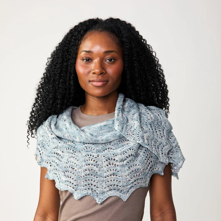 Madelinetosh Dear Denim Shawl Kit | Jimmybeanswool.com