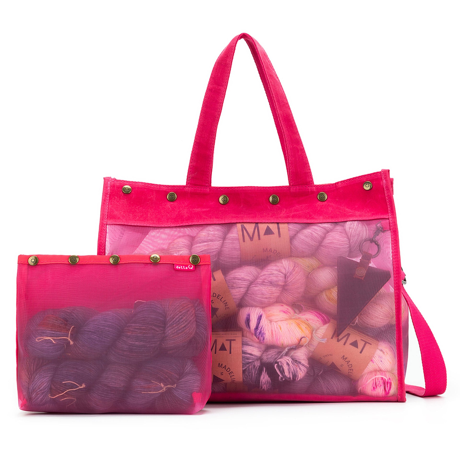 della Q Maker's Mesh Tote - TL Yarncrafts - Vivid Rose