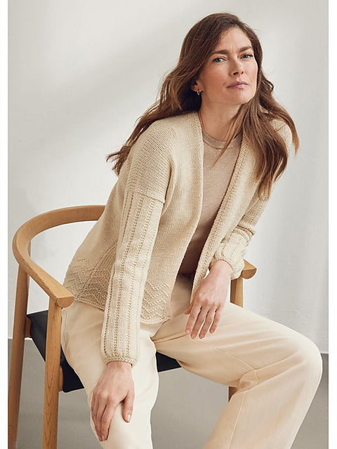 Lana Grossa Merino 3 Patterns - 33 Pattern Hem Cardigan - PDF Download