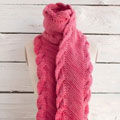 Bias Scarf With Ribbed Cables