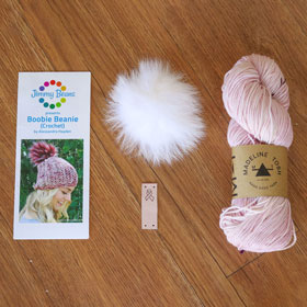 Jimmy Beans Wool Breast Cancer Awareness kits Pom Pom Hat kit (Rose) - Crochet
