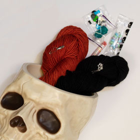 Jimmy Beans Wool Halloween Skull BOOquet kits Black/Glazed Carrot