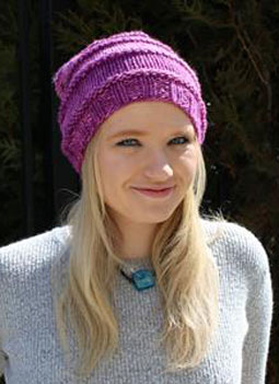 woman with knit slouchy hat