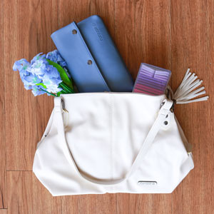 Namaste Maker's Fully Loaded Shoulder Bag kits Cream/Slate Blue