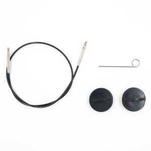 Lykke Interchangeable Needle Cords - Black - 20"/50 cm [for 3.5" tips]