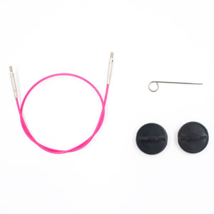 Lykke Interchangeable Needle Cords Needles - Pink - 16"/40 cm [for 3.5" tips]