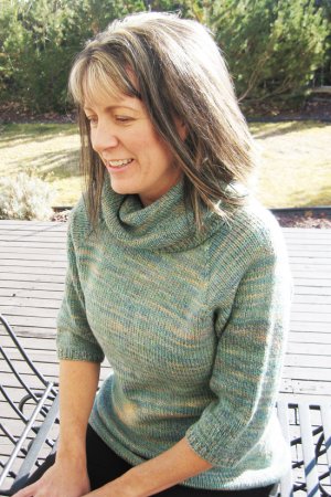 Knitting Pure and Simple Women's Sweater Patterns - 0291 - Neckdown Cowl Collar Pullover Pattern