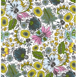 Anna Maria Horner Folksy Flannel Fabric - Coloring Garden - Jewel
