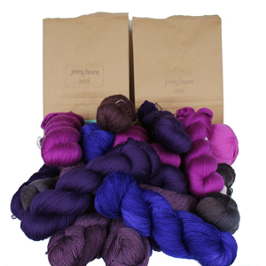 Jimmy Beans Wool Fingering Mystery Yarn Grab Bags yarn Purples