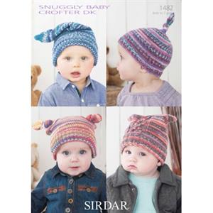 Sirdar Snuggly Patterns - Baby and Children Patterns - 1482 Four Hats - PDF DOWNLOAD