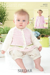 Sirdar Snuggly Baby and Children Patterns 4432 Rose Cardigan