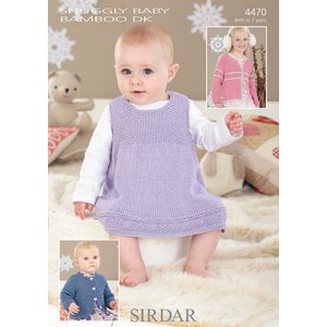 Sirdar Snuggly Patterns - Baby and Children Patterns - 4470 Pinafore and Cardigans - PDF DOWNLOAD