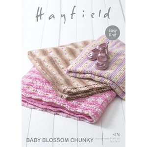 Hayfield Patterns - Baby Blossom Chunky Patterns - 4676 Blankets - PDF DOWNLOAD