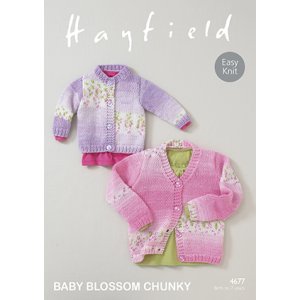 Hayfield Patterns - Baby Blossom Chunky Patterns - 4677 Baby Cardigan - PDF DOWNLOAD