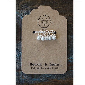 Heidi and Lana Stitch Markers - Small Silver - Lace
