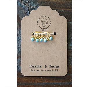 Heidi and Lana Stitch Markers - Small Gold - Sage