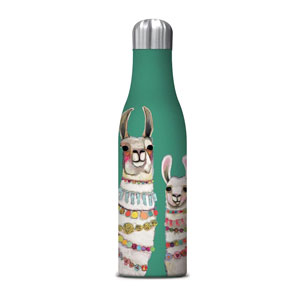 Studio Oh! Llama Accessories - Eli Halpin Collection Water Bottle - Medium (17oz) Boho Llama Duo