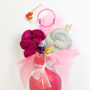 Jimmy Beans Wool Emiliana Wrap Valentine Bouquet kits Silver Fox & Coquette (Ships Late Jan)