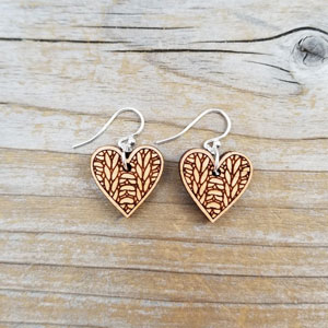 Katrinkles Knit Jewelry Heart Earrings