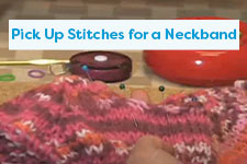 Pick up Stitches for the Neckband on Your Top-Down Sweater Knitting Tutorial