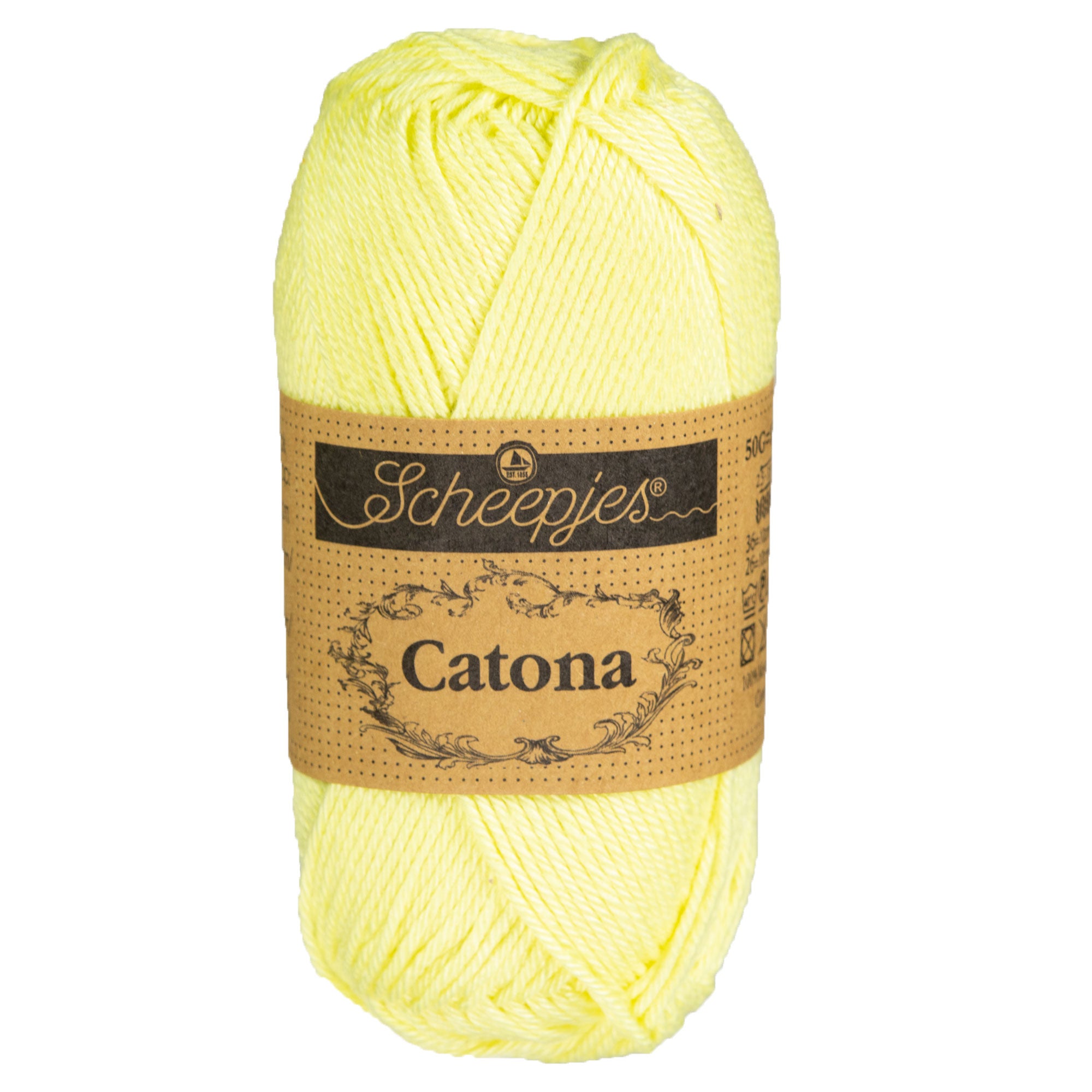 Scheepjes Catona Yarn - 100 Lemon Chiffon - Zoom Image