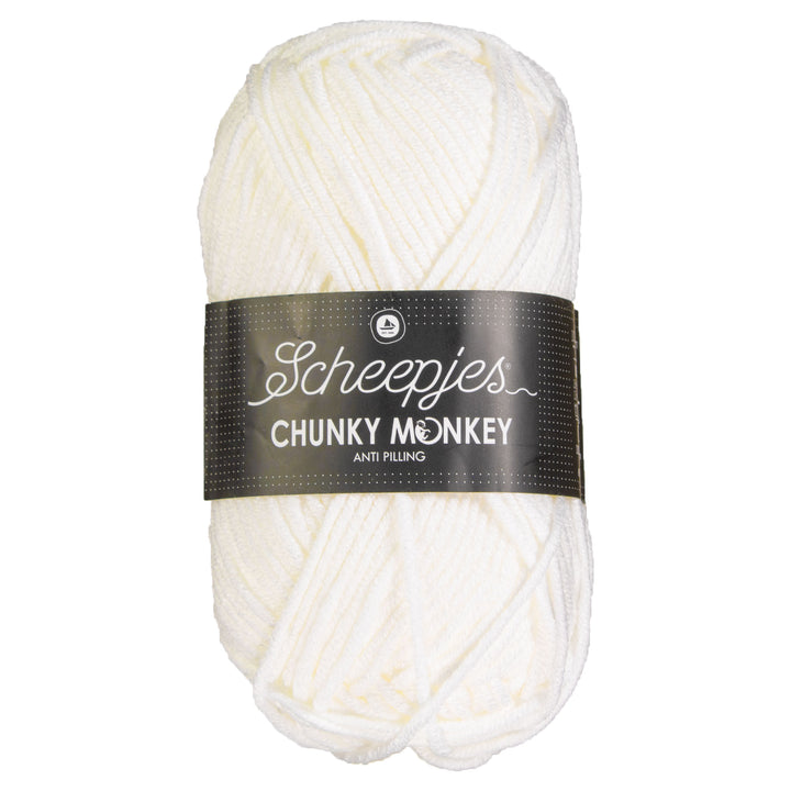 Scheepjes Chunky Monkey Yarn - 1001 White - Zoom Image