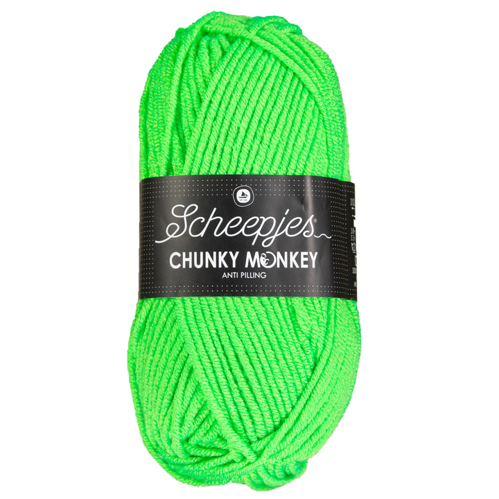 Scheepjes Chunky Monkey Yarn - 1259 Neon Green - Zoom Image