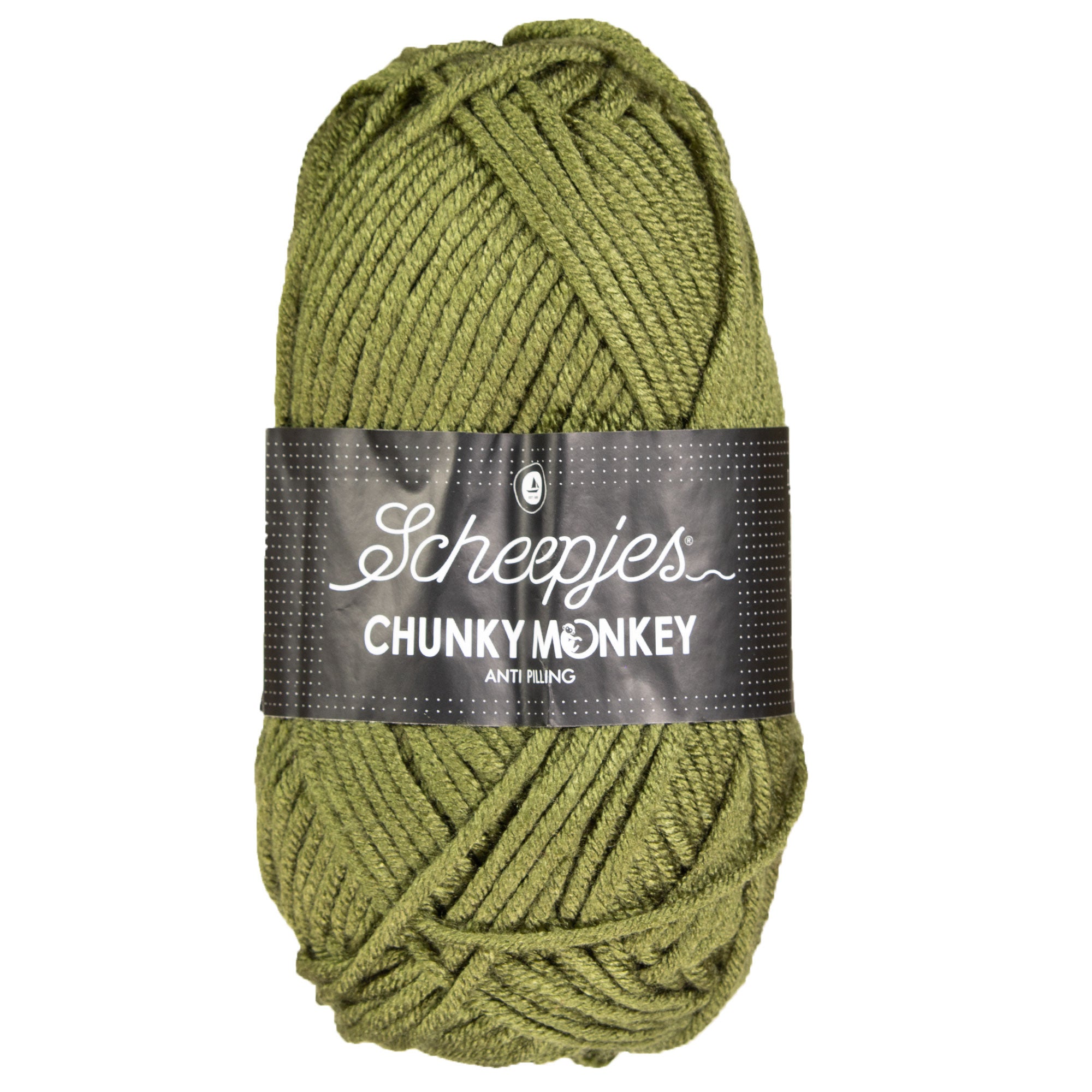 Scheepjes Chunky Monkey Yarn - 1027 Moss Green - Zoom Image