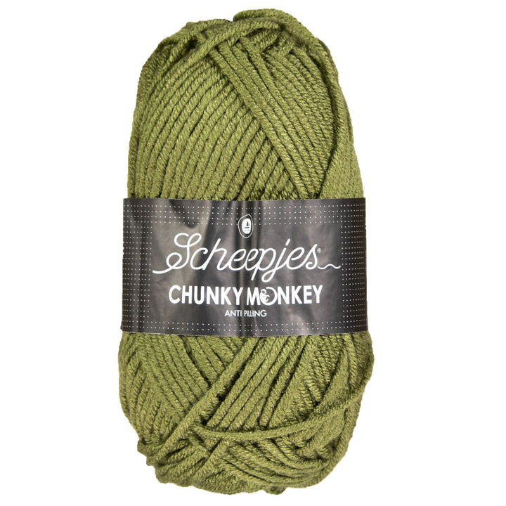 Scheepjes Chunky Monkey Yarn - 1027 Moss Green - Zoom Image