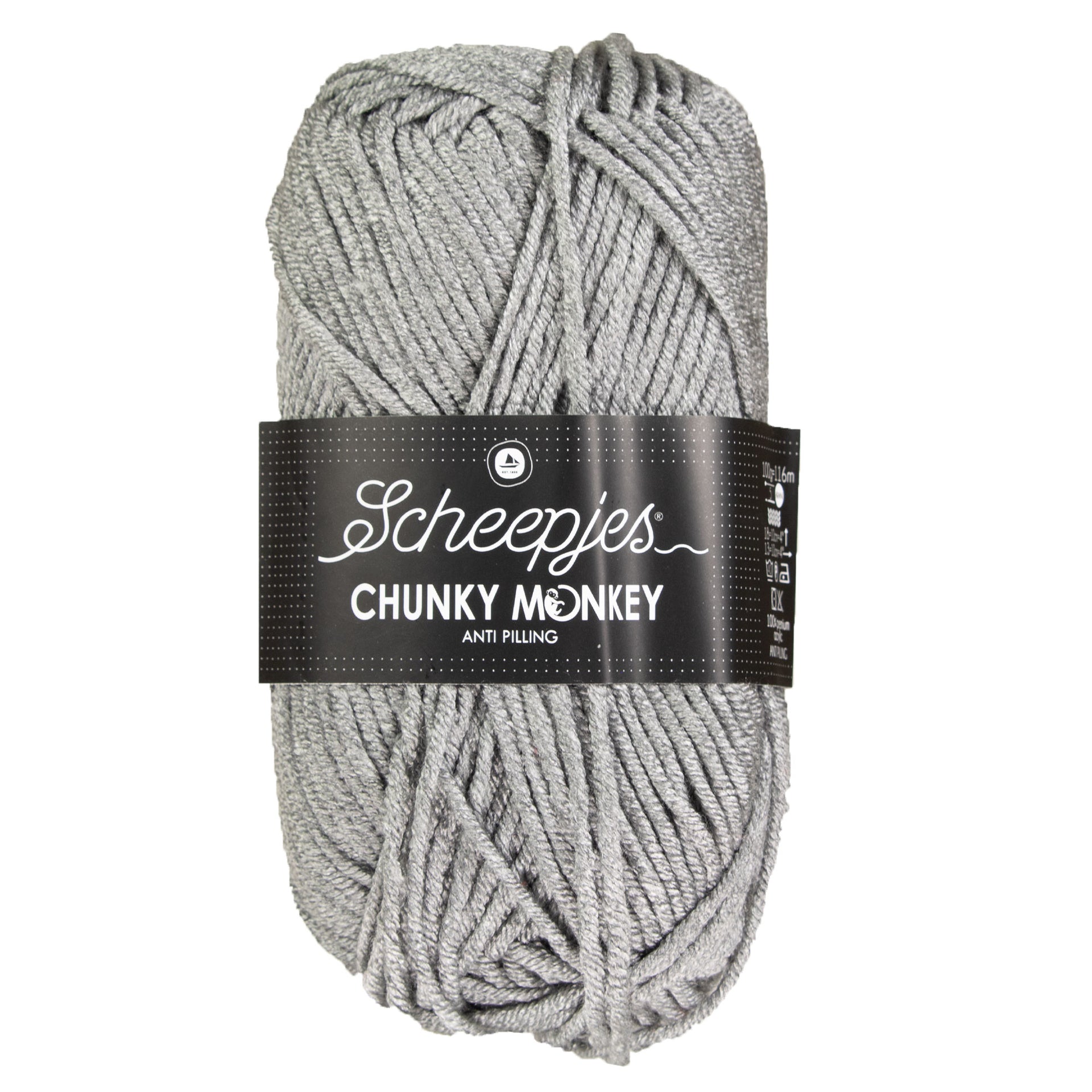 Scheepjes Chunky Monkey Yarn - 1099 Mid Grey - Zoom Image
