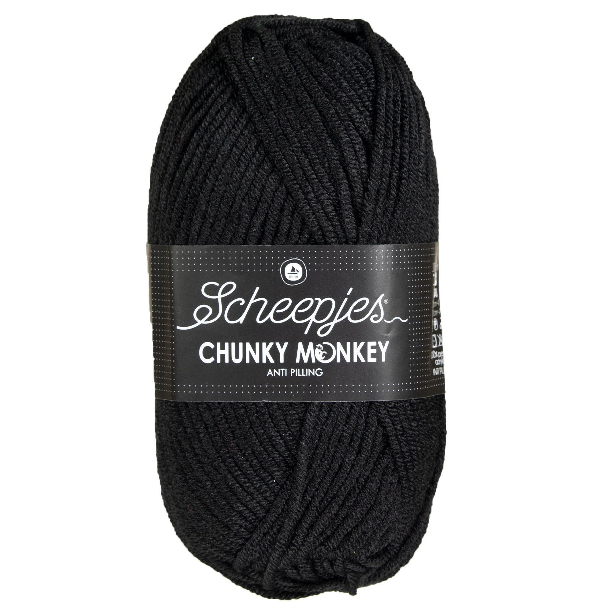 Scheepjes Chunky Monkey Yarn - 1002 Black - Zoom Image