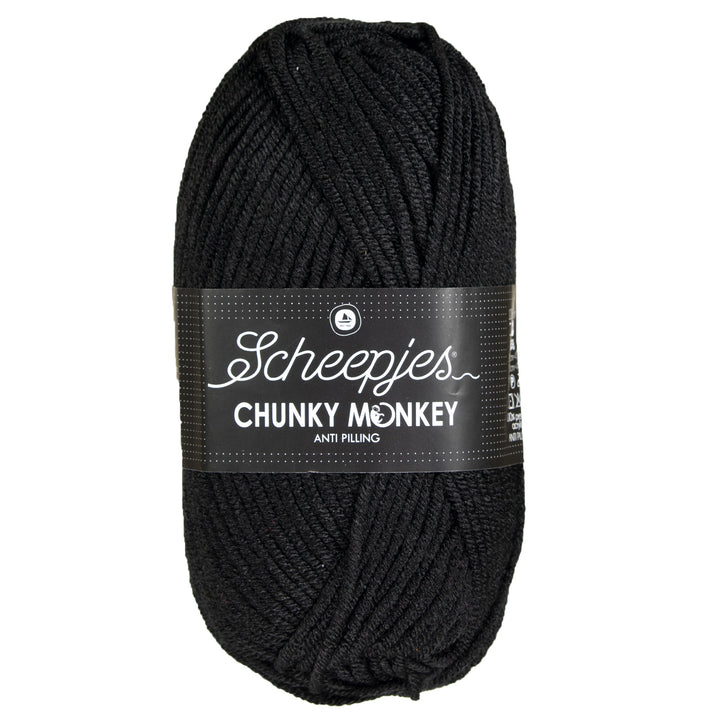 Scheepjes Chunky Monkey Yarn - 1002 Black - Zoom Image