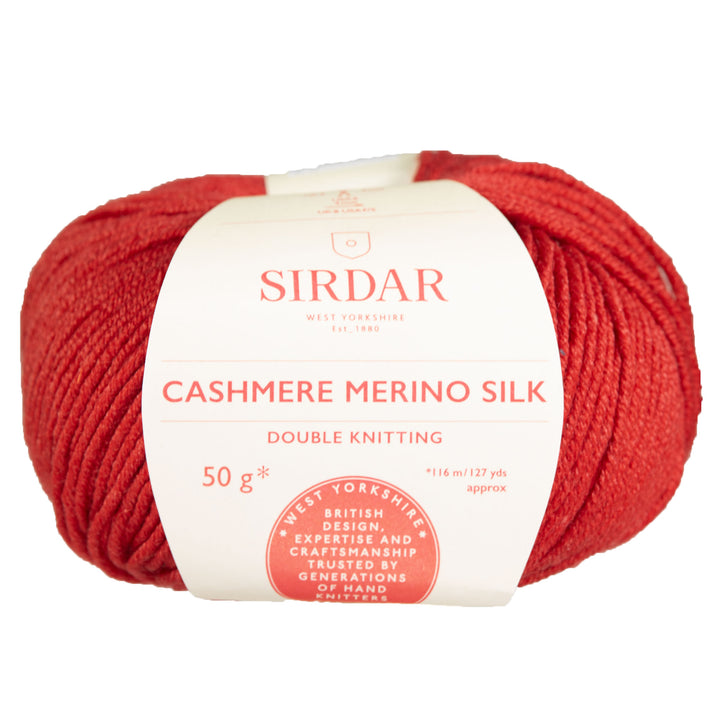 Sirdar Cashmere Merino Silk DK Yarn - 404 Riding Red - Zoom Image