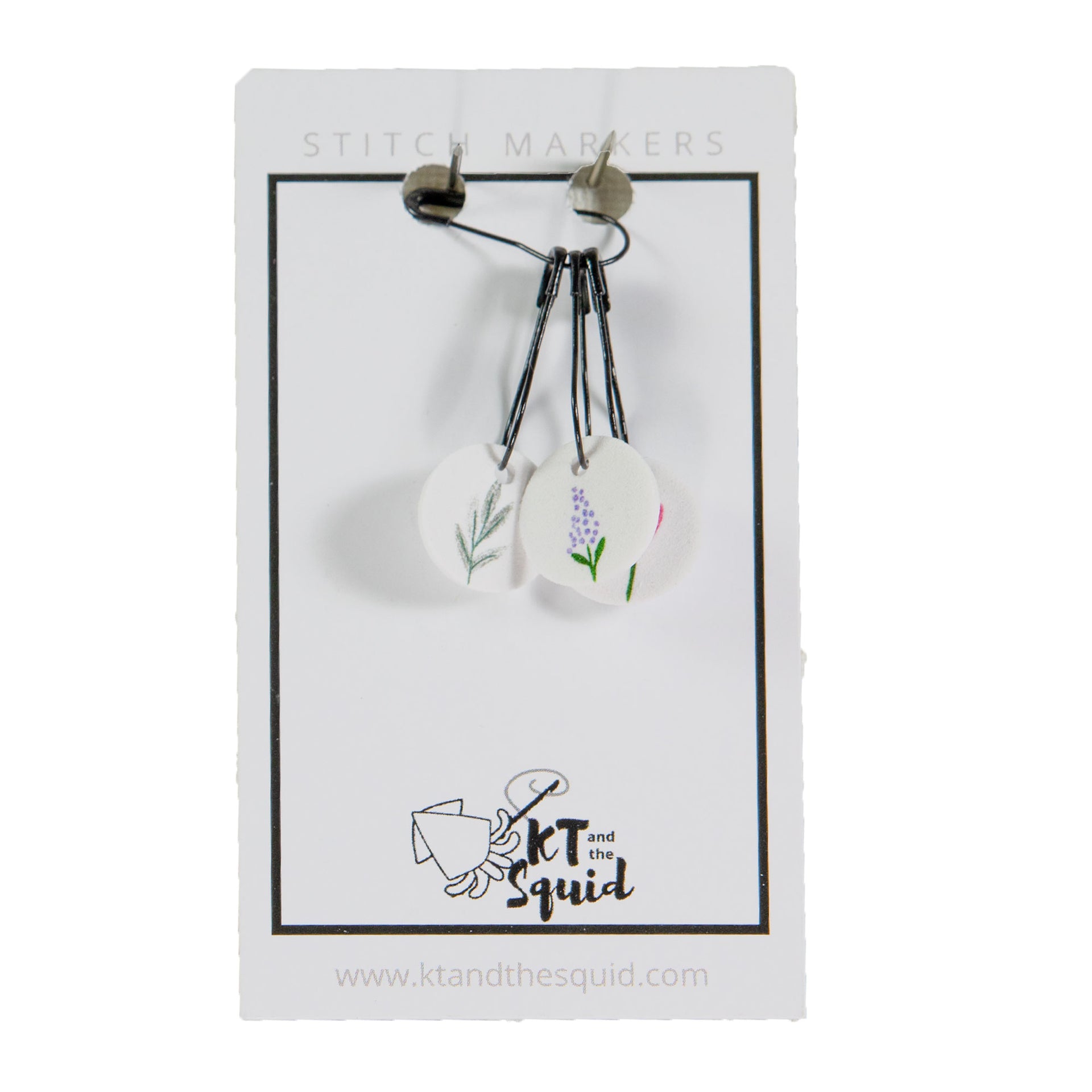 KT and the Squid Stitch Markers - Floral - Zoom Image

