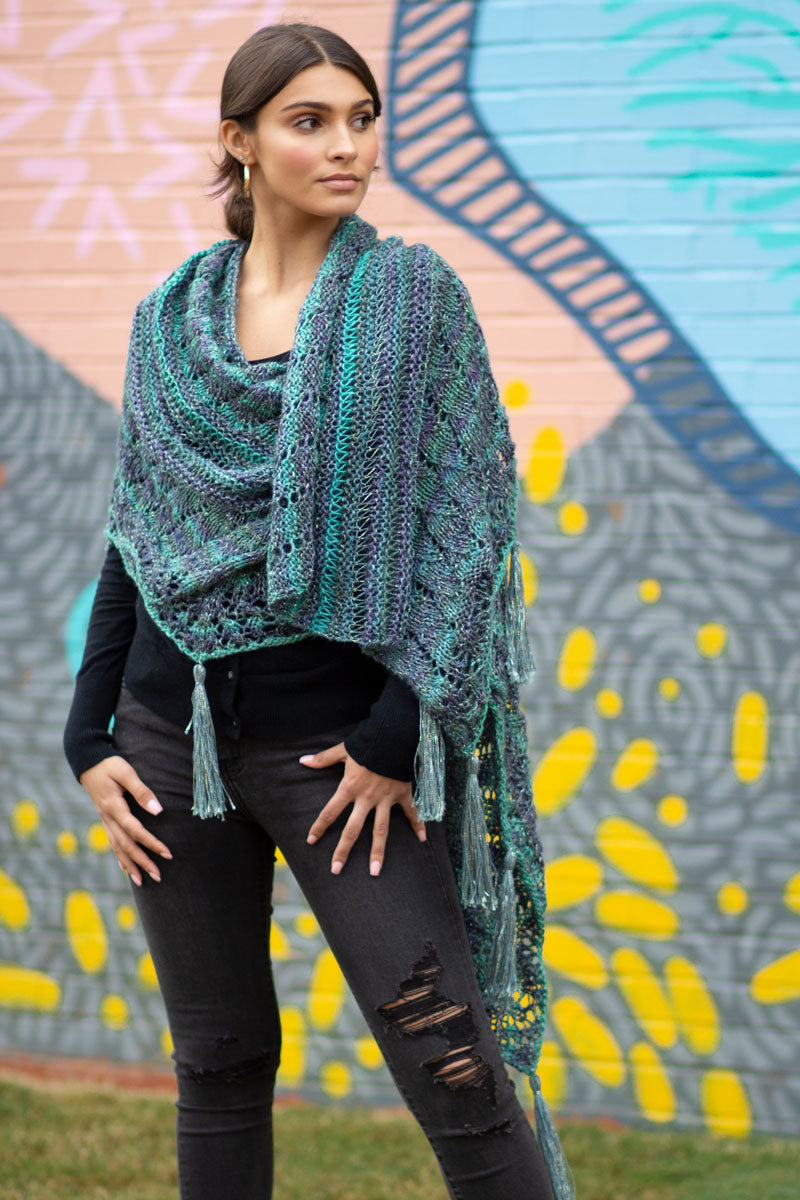 Universal Yarn Colorburst - Chroma Collection Patterns - Flicker Wrap - PDF Download - Extra Image
