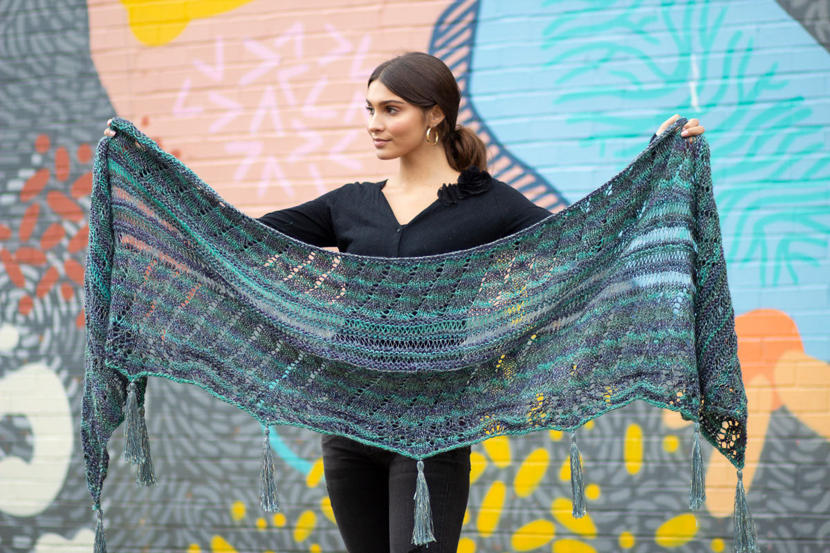 Universal Yarn Colorburst - Chroma Collection Patterns - Flicker Wrap - PDF Download - Extra Image
