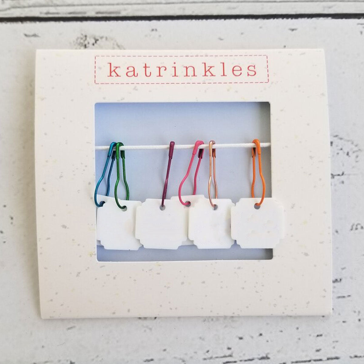 Katrinkles Write on / Wipe Off Stitch Markers - White Acrylic - Extra Image
