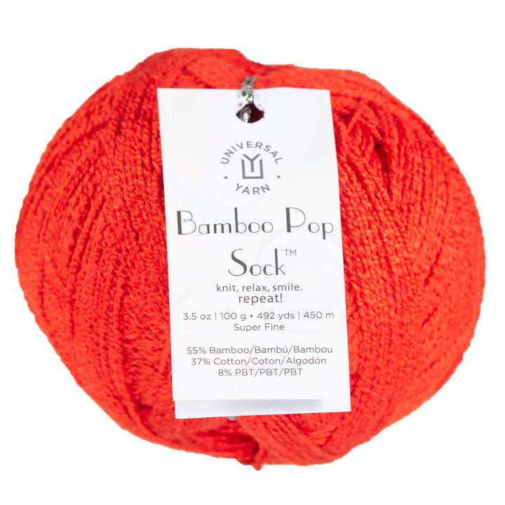 Universal Yarn Bamboo Pop Socks Yarn - 607 Tomato - Zoom Image