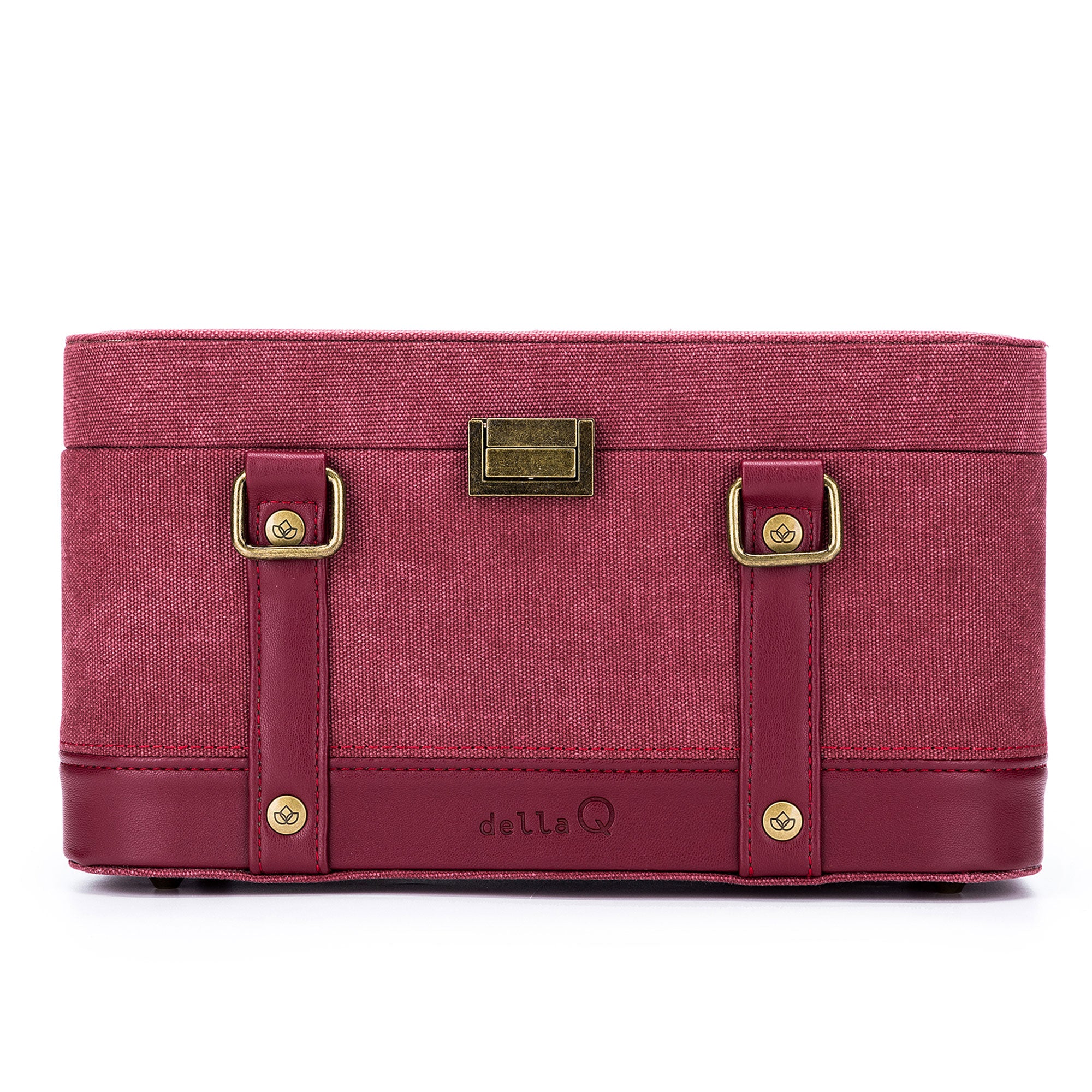 della Q Maker's Train Case - Maroon - Zoom Image