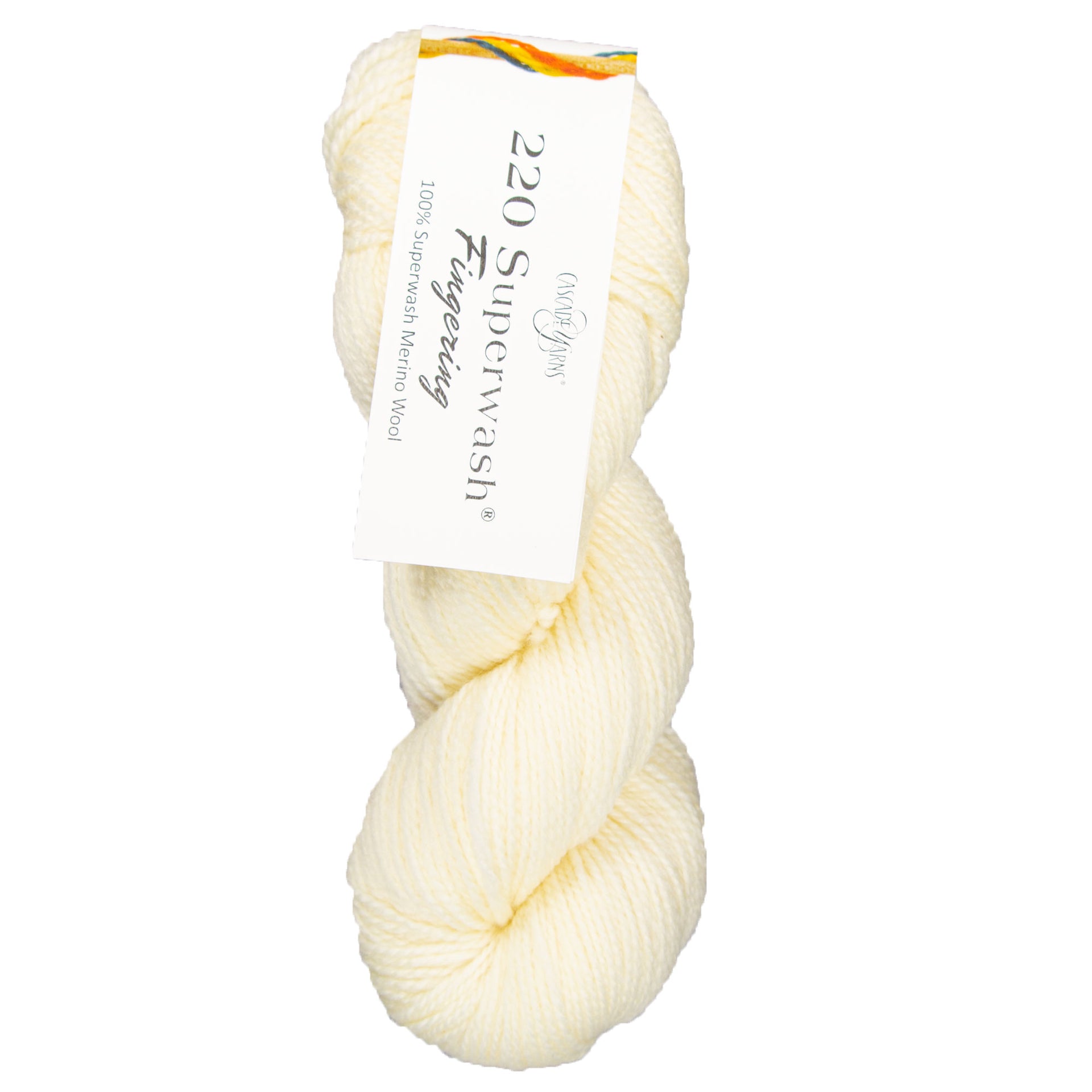 Cascade Yarns 220 Superwash Fingering Yarn - 01 Cream - Zoom Image
