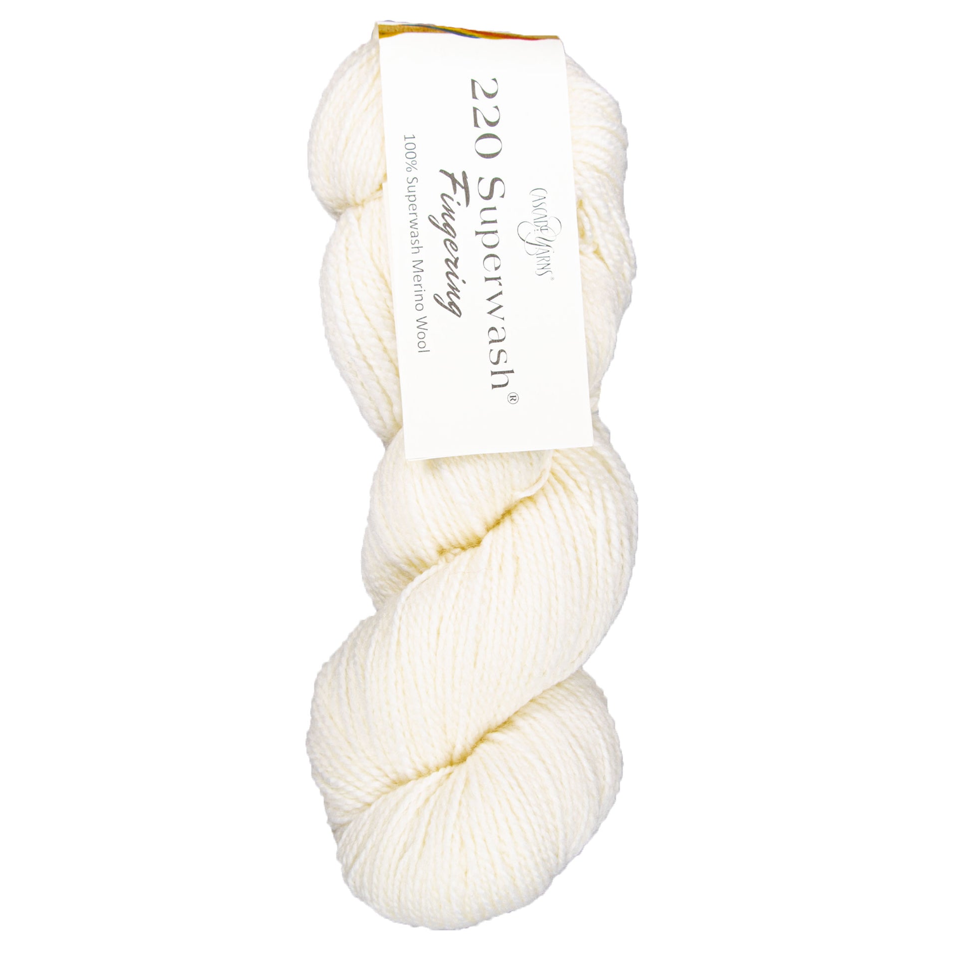 Cascade Yarns 220 Superwash Fingering Yarn - 25 White - Zoom Image
