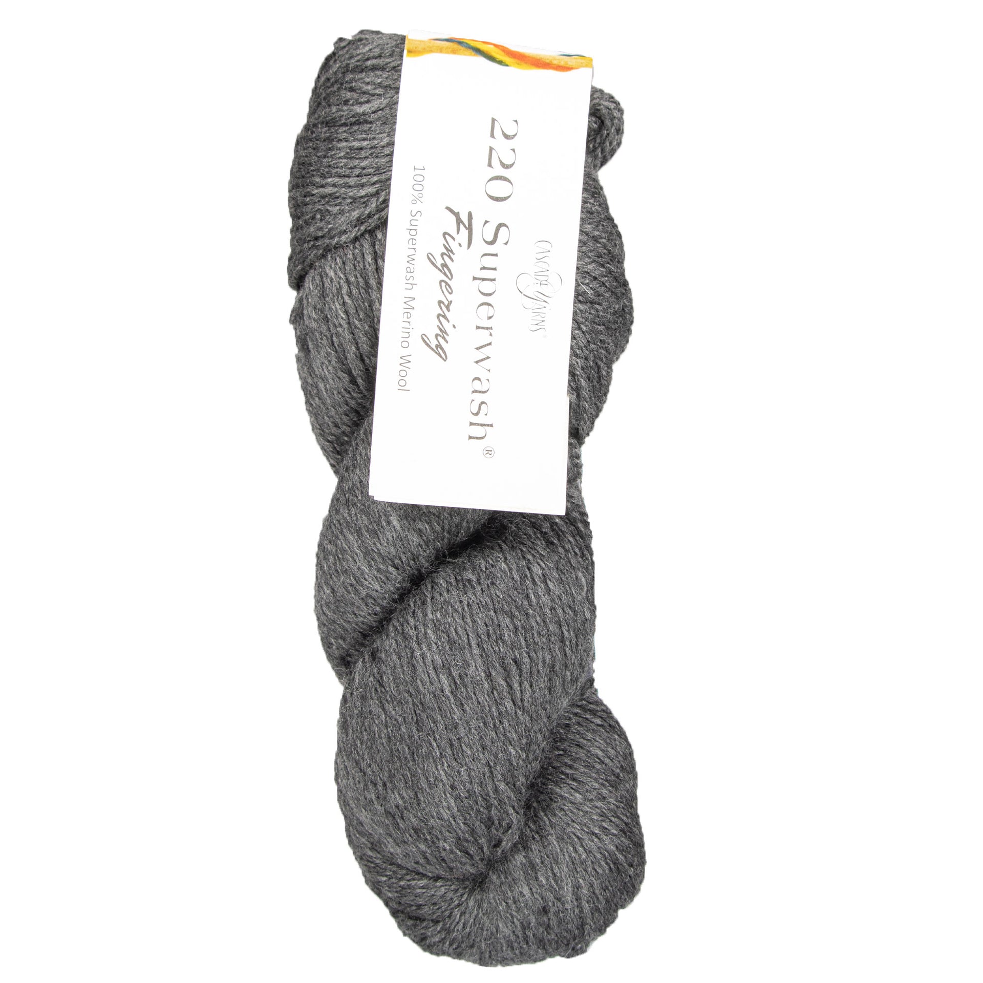 Cascade Yarns 220 Superwash Fingering Yarn - 27 Charcoal Heather - Zoom Image
