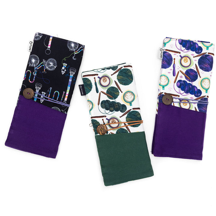 della Q Tri-Fold Circular Needle Case - 1145 - Fabric Print Collection - Yarn Bombing - Extra Image