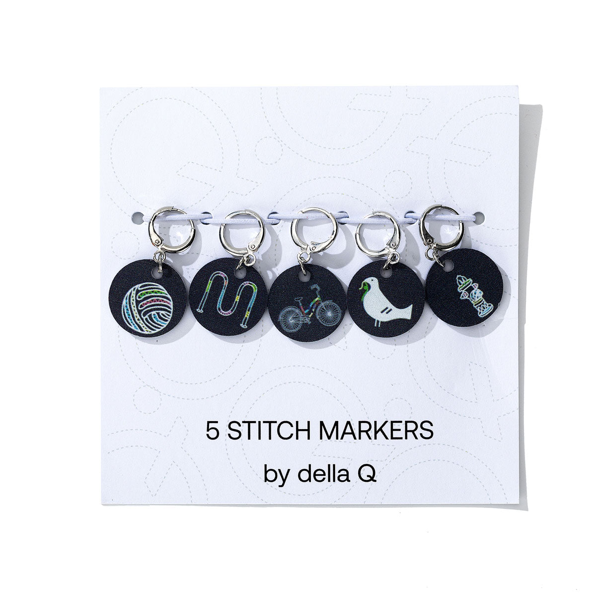 della Q Stitch Marker Sets - Fabric Print Collection - Yarn Bombing - Extra Image