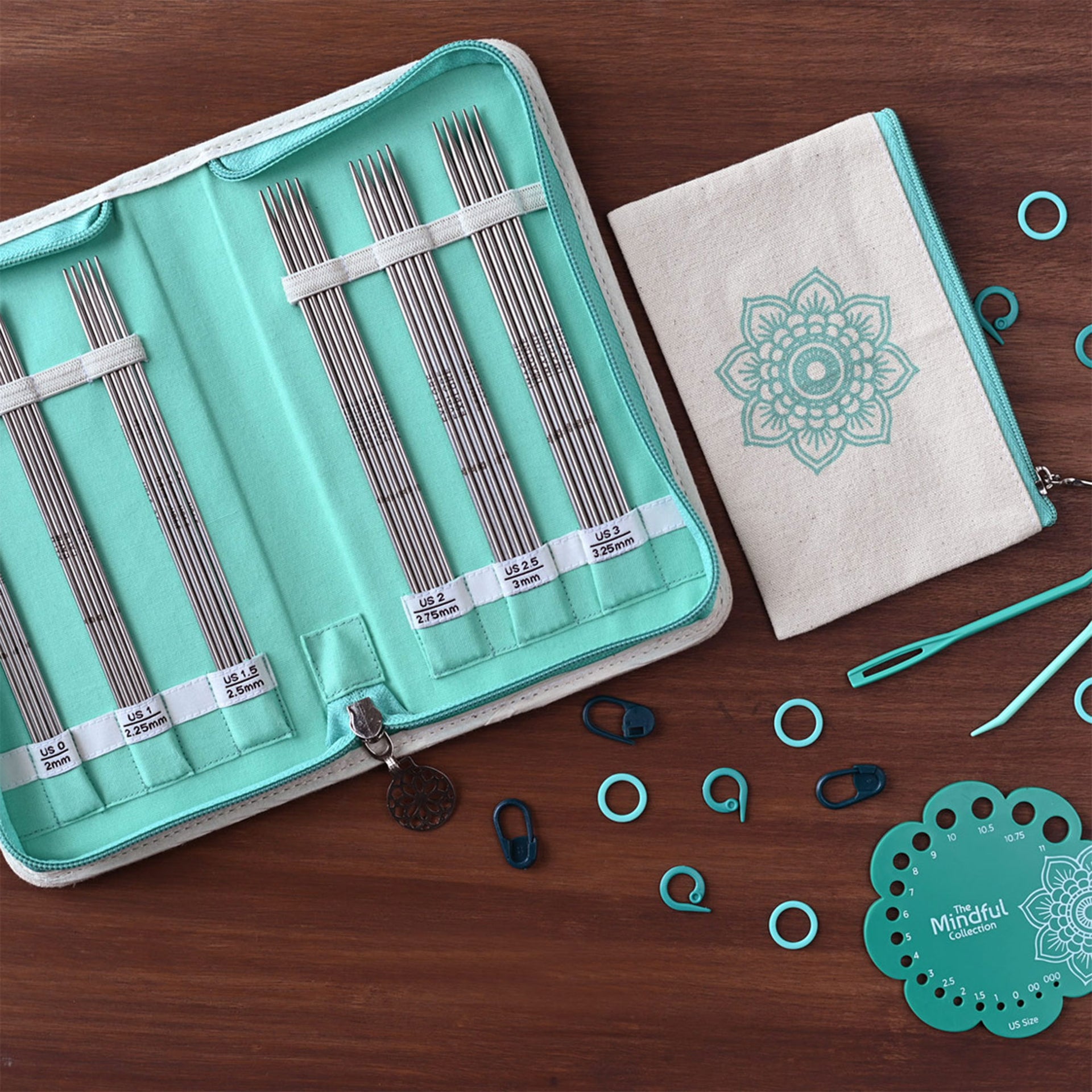 KnitPro Mindful Collection Needle Sets - Grateful - 6" DPN Set US 0-3 - Zoom Image
