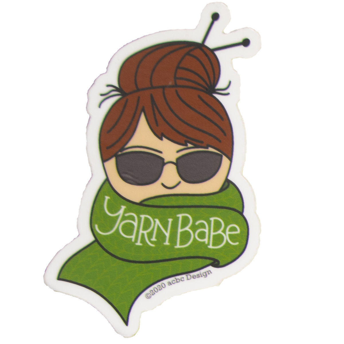 acbc Design Yarn Babe Collection - Green Scarf - Vinyl Sticker - Extra Image