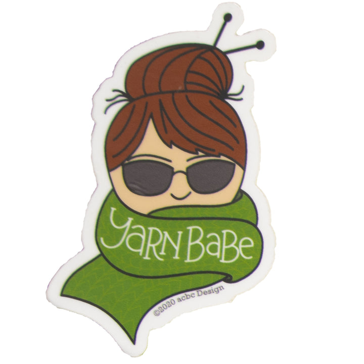 acbc Design Yarn Babe Collection - Green Scarf - Vinyl Sticker - Zoom Image