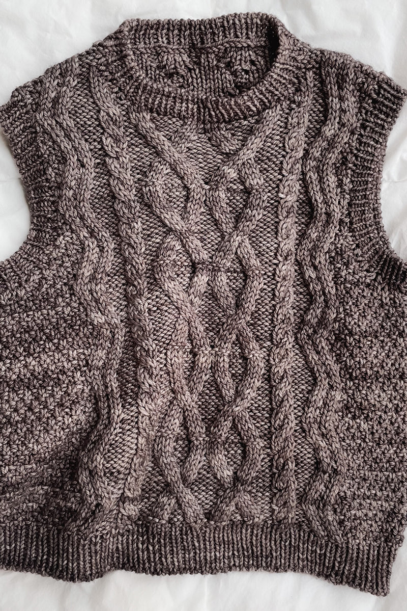 Madelinetosh Tosh Patterns - Clara Cables Vest - PDF Download - Extra Image
