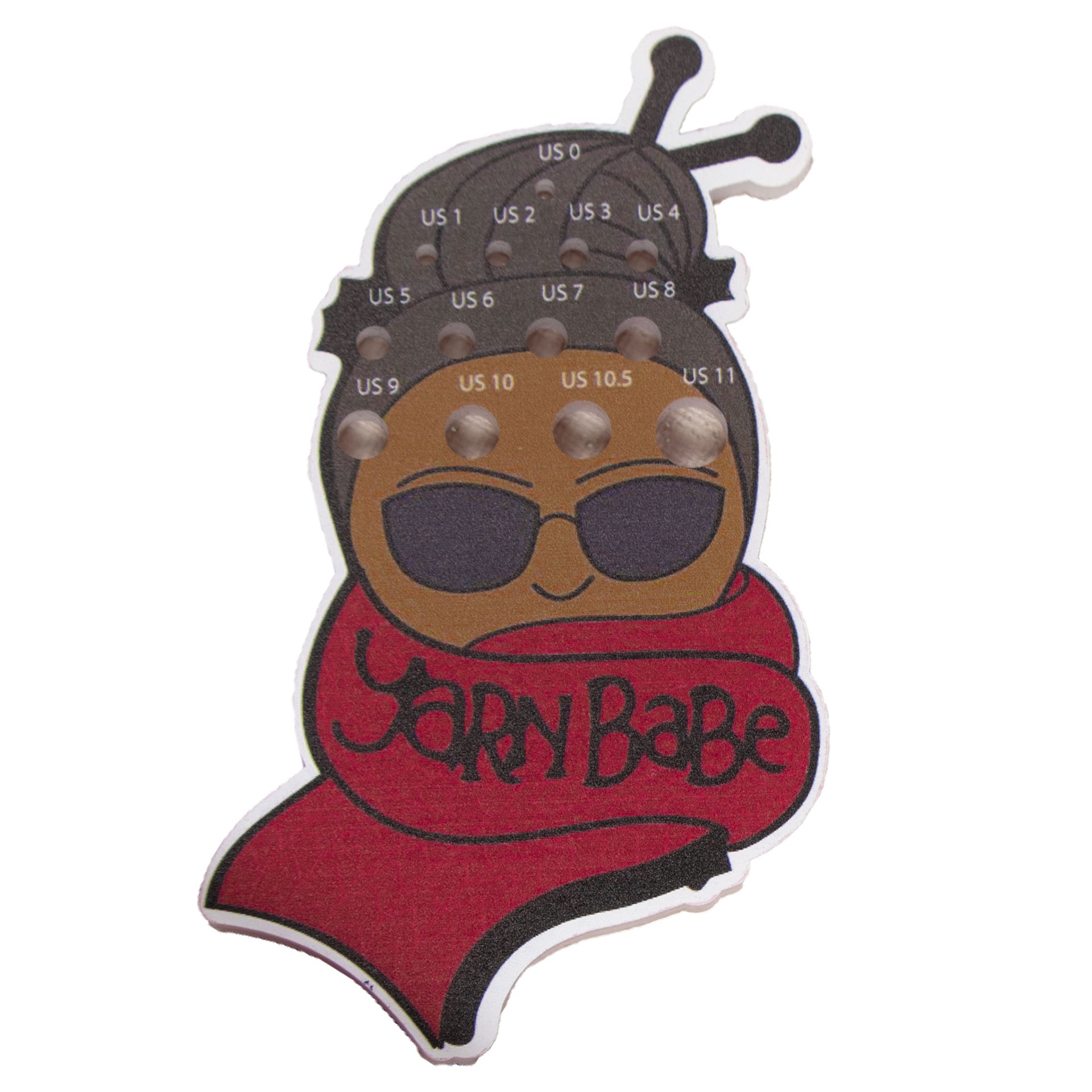 Jimmy Beans Wool Yarn Babe Accessories - Red Scarf Needle Gauge - Zoom Image

