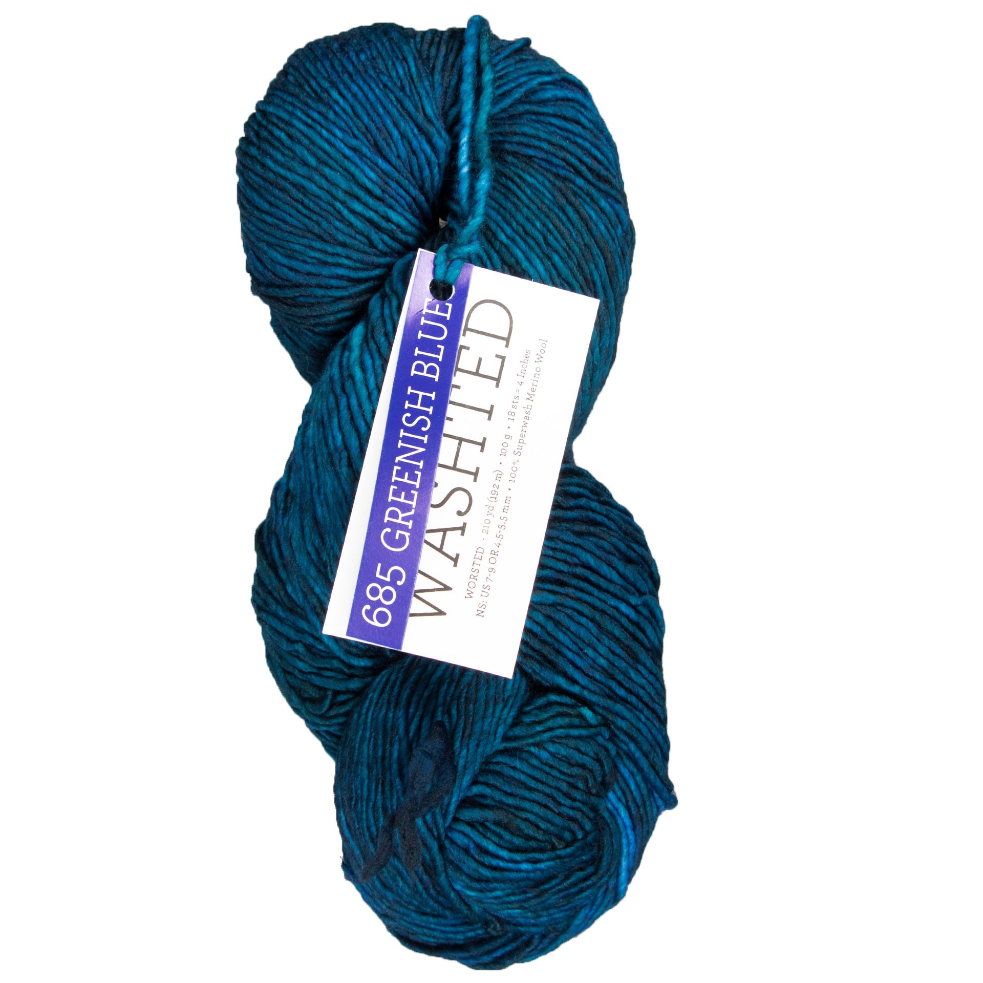 Malabrigo Washted Yarn - 685 Greenish Blue - Zoom Image
